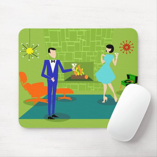 Mitte- des Jahrhundertsmoderne Paare Mousepad (Mit Mouse)