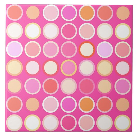 Mitte- des Jahrhundertsmoderne Punkte - tiefrosa Fliese (Vorderseite)