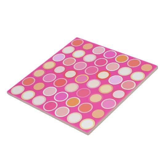 Mitte- des Jahrhundertsmoderne Punkte - tiefrosa Fliese (Seite)