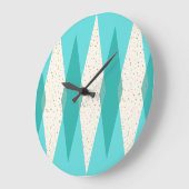 Mitte- des Jahrhundertsmoderne Rauten-runde Große Wanduhr (Winkel)