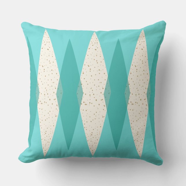 Mitte- des Jahrhundertsmoderne Rautethrow-Kissen Kissen (Vorderseite)