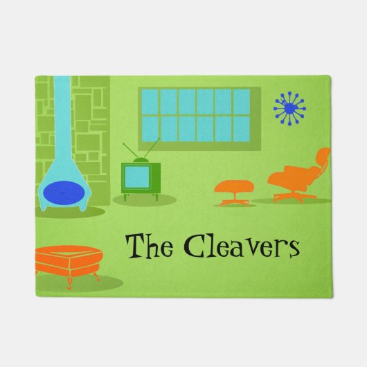 Mitte- des Jahrhundertsmoderne Retro Tür-Matte Fußmatte (Vorderseite)