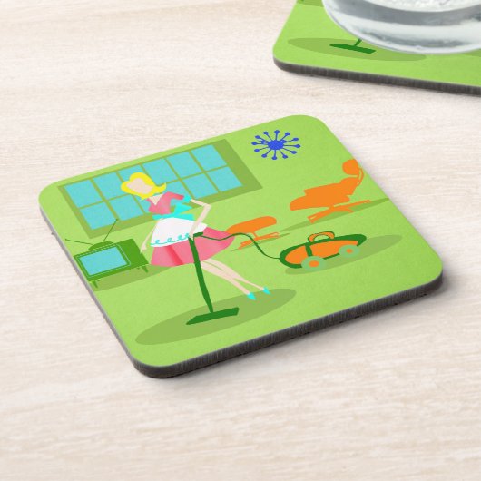 Mitte- des Jahrhundertsmoderne Retro Untersetzer (Linke Seite)