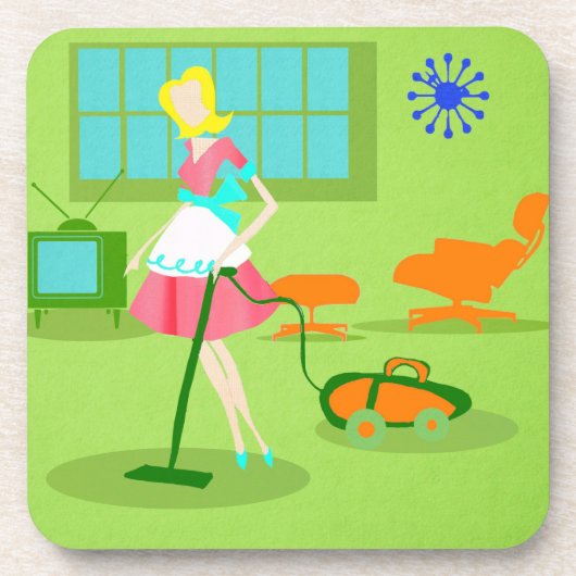 Mitte- des Jahrhundertsmoderne Retro Untersetzer (Vorderseite)