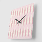 Mitte- des Jahrhundertsmoderne rosa Quadratische Wanduhr (Winkel)