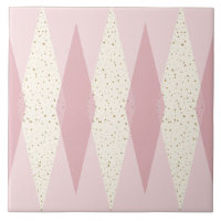 Mitte- des Jahrhundertsmoderne rosa Rauten-große