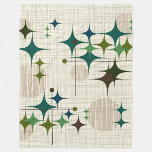 Mitte- des Jahrhundertsmoderne Sternexplosionen Fleecedecke