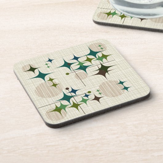 Mitte- des Jahrhundertsmoderne Sternexplosionen Getränkeuntersetzer (Linke Seite)