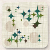 Mitte- des Jahrhundertsmoderne Sternexplosionen Getränkeuntersetzer (Vorderseite)