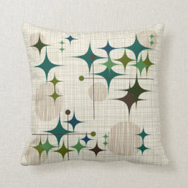 Mitte- des Jahrhundertsmoderne Sternexplosionen Kissen