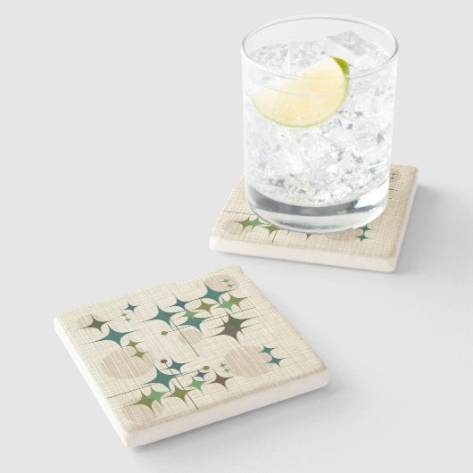 Mitte- des Jahrhundertsmoderne Sternexplosionen Steinuntersetzer (Seitenansicht)