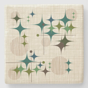 Mitte- des Jahrhundertsmoderne Sternexplosionen Steinuntersetzer