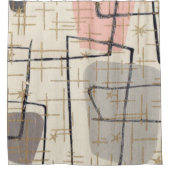 Mitte- des Jahrhundertsmoderner abstrakter Duschvorhang (Vorderseite)