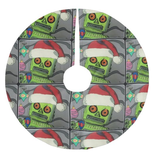 Mitte- des Jahrhundertsmoderner abstrakter Polyester Weihnachtsbaumdecke (Vorderseite)