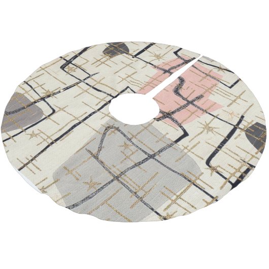 Mitte- des Jahrhundertsmoderner abstrakter Polyester Weihnachtsbaumdecke (Schrägansicht)