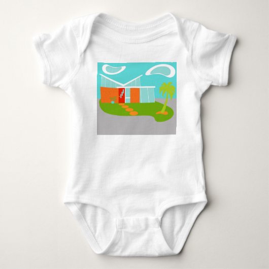 Mitte- des Jahrhundertsmoderner Baby Strampler (Vorderseite)