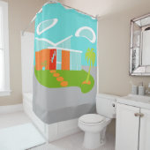 Mitte- des Jahrhundertsmoderner Duschvorhang (Beispiel)