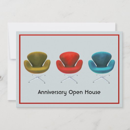 Mitte- des Jahrhundertsmoderner kundengerechter Einladung (Vorderseite)