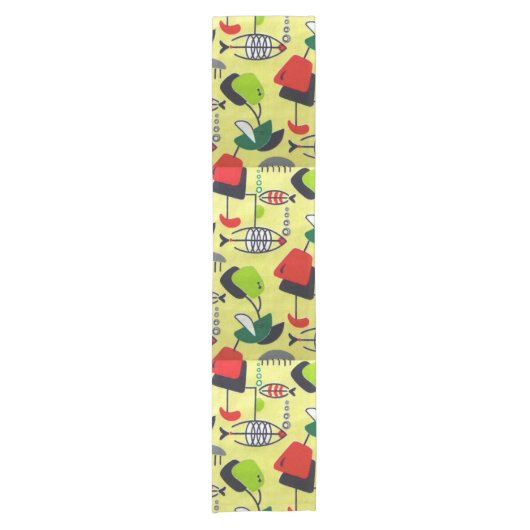 Mitte- des Jahrhundertsmoderner Kurzer Tischläufer (Vorderseite)