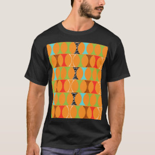 Mitte- des Jahrhundertsmoderner orange Muster-T - T-Shirt