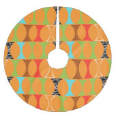 Mitte- des Jahrhundertsmoderner orange Polyester Weihnachtsbaumdecke (Vorderseite)