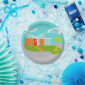 Mitte- des Jahrhundertsmoderner Pappteller (Party)