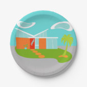 Mitte- des Jahrhundertsmoderner Pappteller (Vorderseite)