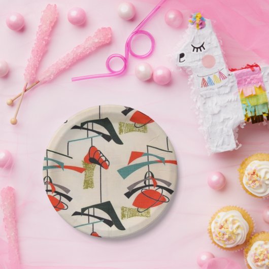 Mitte- des Jahrhundertsmoderner Pappteller (Party)