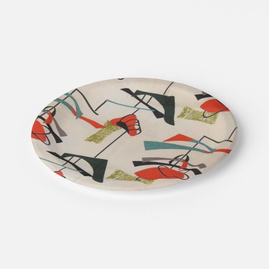 Mitte- des Jahrhundertsmoderner Pappteller (Schrägansicht)