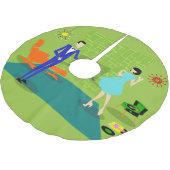 Mitte- des Jahrhundertsmoderner Polyester Weihnachtsbaumdecke (Schrägansicht)