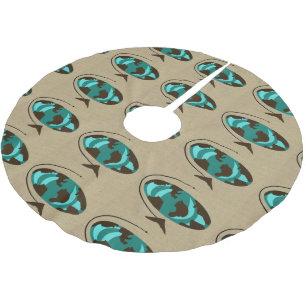 Mitte- des Jahrhundertsmoderner Polyester Weihnachtsbaumdecke