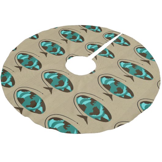 Mitte- des Jahrhundertsmoderner Polyester Weihnachtsbaumdecke (Schrägansicht)