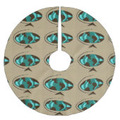 Mitte- des Jahrhundertsmoderner Polyester Weihnachtsbaumdecke (Vorderseite)