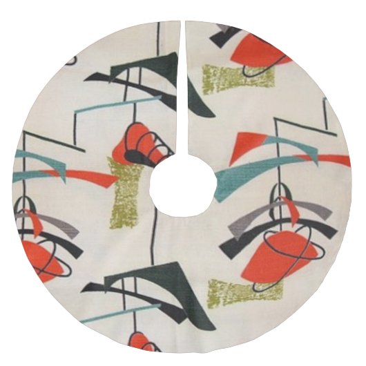 Mitte- des Jahrhundertsmoderner Polyester Weihnachtsbaumdecke (Vorderseite)