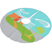 Mitte- des Jahrhundertsmoderner Polyester Weihnachtsbaumdecke (Schrägansicht)