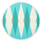 Mitte- des Jahrhundertsmoderner Rauten-Keramik-Zug Keramikknauf (Vorderseite)