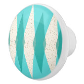 Mitte- des Jahrhundertsmoderner Rauten-Keramik-Zug Keramikknauf (Rechts)