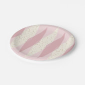 Mitte- des Jahrhundertsmoderner rosa Pappteller (Schrägansicht)