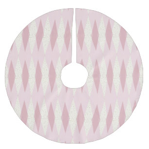 Mitte- des Jahrhundertsmoderner rosa Polyester Weihnachtsbaumdecke