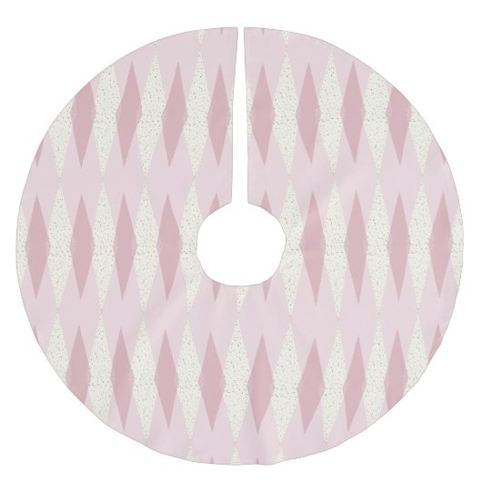 Mitte- des Jahrhundertsmoderner rosa Polyester Weihnachtsbaumdecke (Vorderseite)