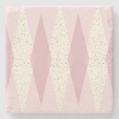 Mitte- des Jahrhundertsmoderner rosa Steinuntersetzer (Vorderseite)