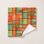 Mitte- des Jahrhundertsmodernes abstraktes Badhandtuch Set (Waschlappen)