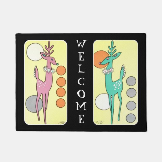 Mitte- des Jahrhundertsmodernes abstraktes Fußmatte (Vorderseite)