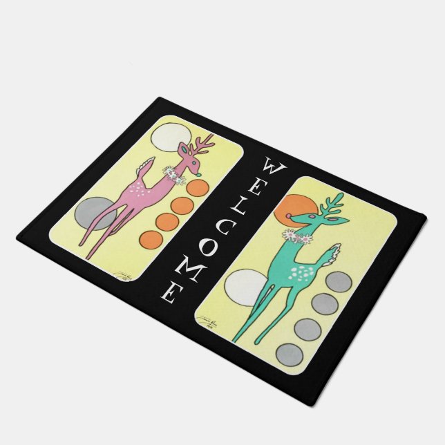 Mitte- des Jahrhundertsmodernes abstraktes Fußmatte (Schrägansicht)