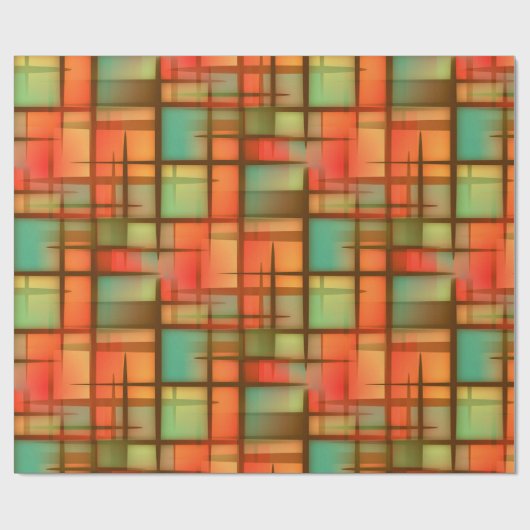 Mitte- des Jahrhundertsmodernes abstraktes Geschenkpapier (Flach)