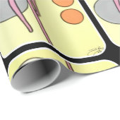 Mitte- des Jahrhundertsmodernes abstraktes Geschenkpapier (Rolleneckpunkt)