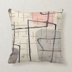 Mitte- des Jahrhundertsmodernes abstraktes Kissen