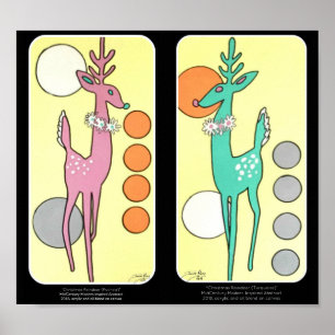 Mitte- des Jahrhundertsmodernes abstraktes Poster
