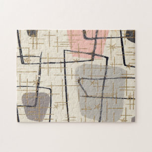 Mitte- des Jahrhundertsmodernes abstraktes Puzzle