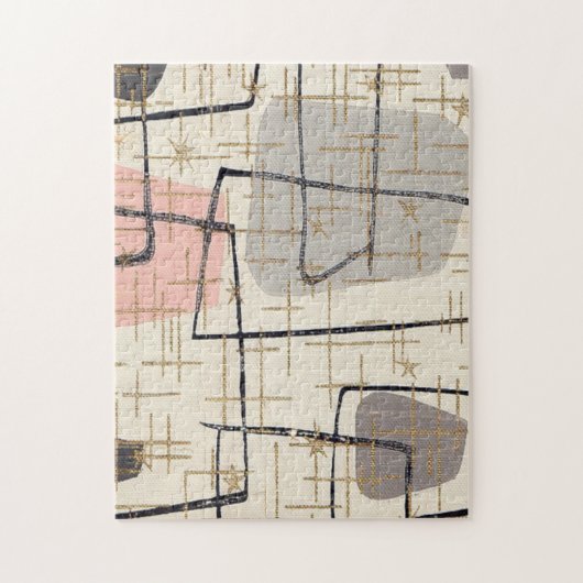 Mitte- des Jahrhundertsmodernes abstraktes Puzzle (Vertikal)